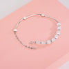 S925 Sterling Silver Natural Crystal Opal Bracelet Love Bracelet(Platinum)