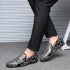 Men Casual Fashion Glitter Shoe Slip-on Shoes Loafers, Size:47(Black)