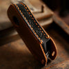 For 2024 BMW X7 Hallmo Cowhide Car Key Protection Cover(Brown)