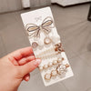 Star Sea Pearl Rhinestone Hair Clip Teenage Girls Headdress(Bow)