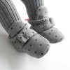 0-1 Year Old Spring and Autumn Knitted Baby Shoes Warm Toddler Cotton Shoes, Size:Inner Length 12cm(Gray Stars)