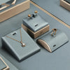 6.5x5.5x10.5cm L Shape Necklace Holder Pearl Gray Jewelry Bracelet Earrings Display Stand