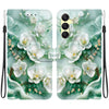 For Samsung Galaxy A25 5G Crystal Texture Colored Drawing Leather Phone Case(Jade Flowers)