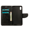 For iPhone XR Embossed Butterfly Pattern Horizontal Flip Leather Case with Card Slot & Holder & Wallet & Lanyard (Black)