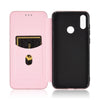 For Asus Zenfone Max (M2) ZB633KL Carbon Fiber Texture Horizontal Flip TPU + PC + PU Leather Case with Card Slot(Pink)