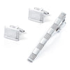 Men Shirt Metal Lavalier Cufflinks Set(Silver)