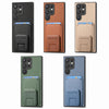 For Samsung Galaxy A36 Carbon Fiber Card Bag Fold Stand Phone Case(Green)