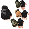 L Outdoor Riding Balance Wheel Skating Military Training Children Half-Finger Gloves(Black)