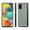 For Samsung Galaxy A51 5G Carbon Fiber Texture Leather Back Cover Phone Case(Green)