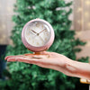 Round Metal Clock Silent Children Electronic Alarm Clock with Light(Purple)
