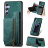 For Samsung Galaxy S25 Ultra 5G Retro Leather Zipper Wallet Back Phone Case(Green)