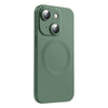 For iPhone 15 Plus CD Texture MagSafe Liquid Silicone Phone Case(Dark Green)