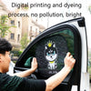 N978 2 Sets Summer Cartoon Car Electrostatic Adsorption Side Window Shade Sticker(One Pair  Two ha)