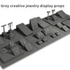 8x3x8cm Display Holder Gray Jewelry Display Microfiber Jewelry Props Display Rack