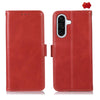 For Samsung Galaxy A36 Magnetic Crazy Horse Texture Genuine Leather RFID Phone Case(Red)