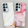 For Samsung Galaxy S24 Ultra 5G Electroplated Marble Texture Phone Case(Purple Blue M18)