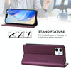 For iPhone 11 RC01 Dual-Folded Magnetic Suction RFID Leather Phone Case(Violet)