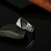 Male Fashion Classic Rhinestone Enamel Rings, Ring Size:9(Platinum)