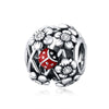 S925 Sterling Silver Garden Elves Ladybug Beads DIY Bracelet Necklace Accessories