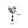 Women Drill Droplet Butterfly-knotted Brooch(Purple)