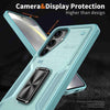 For Samsung Galaxy S25 5G Ring Holder PC Hybrid TPU Phone Case(Blue)