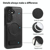 For Samsung Galaxy S25+ 5G Multi-function Holder MagSafe PU Phone Case(Black)