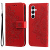 For Samsung Galaxy A36 5G / A56 5G Seven-petal Flowers Embossing Leather Phone Case(Red)