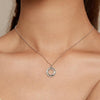 S925 Sterling Silver Platinum Plated Shining O Necklace Jewelry