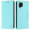 For Samsung Galaxy A42 5G / M42 RC01 Dual-Folded Magnetic Suction RFID Leather Phone Case(Mint Green)