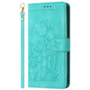For iPhone 11 Pro Tulips Embossed Leather Phone Case with Lanyard(Green)