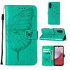 For Samsung Galaxy A24 4G Embossed Butterfly Leather Phone Case(Green)