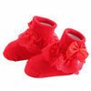3 Pairs Bow Lace Baby Socks Newborn Cotton Baby Sock, Size:S(Red)