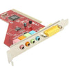 Crystal 4 Channel PCI Sound Card(Red)