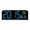 LED Screen Digital Display Desktop Alarm Clock Multifunctional Decoration Wall Clock(Blue)