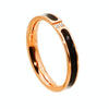 2 PCS Fashion Two Diamond-Studded Titanium Steel Couple Rings For Couple, Size: US Size 5(Rose Gold)