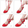 Cross Section High Heels Leather Shoes Anti-Heel Laces(Red)