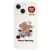 For iPhone 13 Skin Feeling Jelly TPU Hybrid PC Phone Case(Basket Dog White)