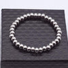 Silver Stainless Steel Round Bead Bracelet(6mm)