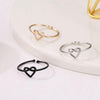 Girl Fashion Cute Simple Heart Hollow Open Adjustable Rings(Silver)
