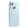 For iPhone 15 Plus CD Texture MagSafe Liquid Silicone Phone Case(Light Grey Blue)