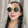 Christmas Weird Glasses Personalized Christmas Hair Clip, Color: Gold Glitter Old Man Deer