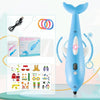3D Printing Pen Three-Dimensional Painting Graffiti Brush(Blue)