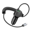 BOROFONE BZ31E Solid PD30W 8 Pin Cable + QC3.0 USB Port Car Charger(Black)