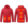 9 Zone Red USB Winter Electric Heated Jacket Warm Thermal Jacket, Size: XL