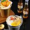 1800ml 304 Stainless Steel Handheld Ice Bucket Bar Beer Chill Bucket Chips Milk Tea Snacks Barrel(Gold)