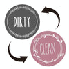 Dishwasher Round Magnet Clean Dirty Sign Double-Sided Dishwasher Magnet Cover(Gray Pink)