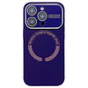 For iPhone 12 Pro Large Window Acrylic Glass Lens MagSafe Silicone Phone Case(Dark Purple)