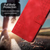 For Samsung Galaxy XCover7 Pro Grid Butterfly Embossed Pattern Leather Phone Case with Lanyard(Red)