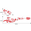 2 PCS/Set D-251 Butterfly Love Flowers Pattern Car Modified Decorative Sticker(Red)