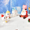 3pcs Christmas Lovely Micro Landscape Snow Ornament Decorative Accessories, Style: No.18 Holding Gift Box